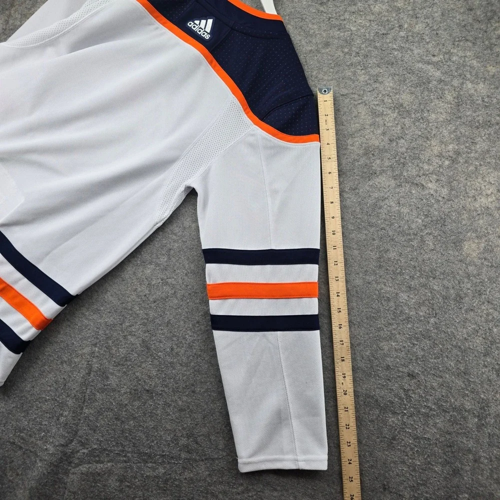 Adidas Edmonton Oilers NHL Jersey Mens 44 White Primegreen Authentic Fight Strap